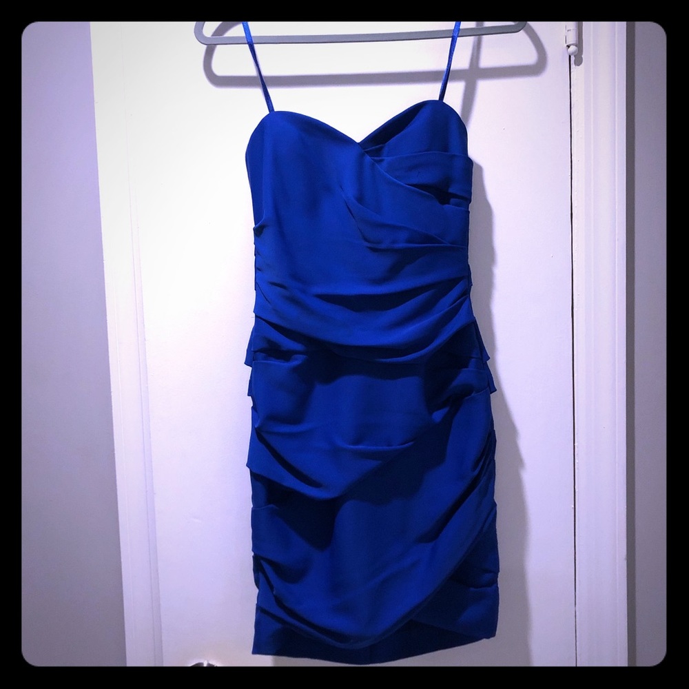 Little Strapless Blue Dress